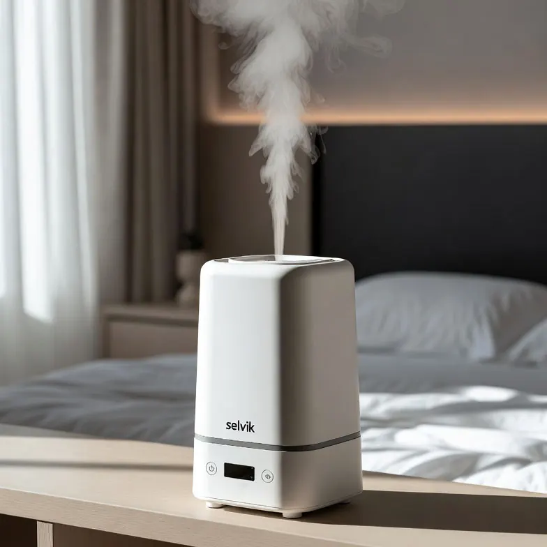 Selvik AROMA BALANCE Luftbefeuchter mit Nebel im Schlafzimmer